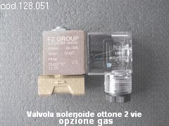 Valvola solenoide ottone 2 vie opzione gas